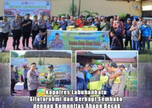 Kapolres Labuhanbatu Bagikan Sembako Kepada Abang Becak