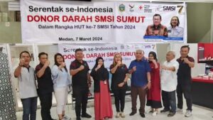 SMSI Sumut Gelar Donor Darah, Ketua PMI Medan Ucapkan Terima Kasih  