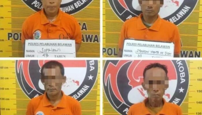 Polres Pelabuhan Belawan Gerebek Narkoba di Tanjung Mulia, 4 Orang Ditangkap