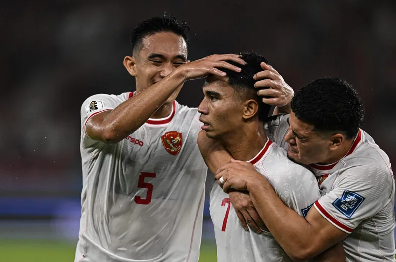 Perayaan gol Timnas Indonesia pada laga melawan Arab Saudi dalam Kualifikasi Piala Dunia 2026. (Ist)