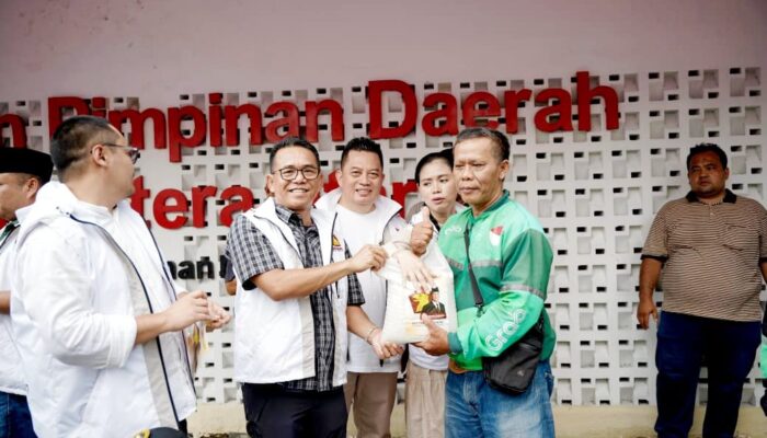 DPD Gerindra Sumut Silaturahmi Bersama Komunitas Ojol, Bagikan 1.000 Paket Beras dan Sampaikan Duka Cita