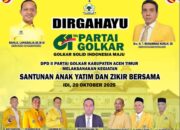 Puncak Akhir Kegiatan HUT Ke 61,DPD II partai Golkar Gelar Syukuran dan Santuni Anak Yatim Serta Zikir Bersama.