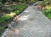 Baru Selesai Dikerjakan, Jalan Lingkungan Paving Block di Desa Meriah Nagur Rusak Parah