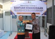 Lapas Bireuen Salurkan Bantuan Sosial Tahap 7 Dari Kanwil Ditjenpas Aceh Kepada Pengungsi Banjir Desa Blang Panjoe.