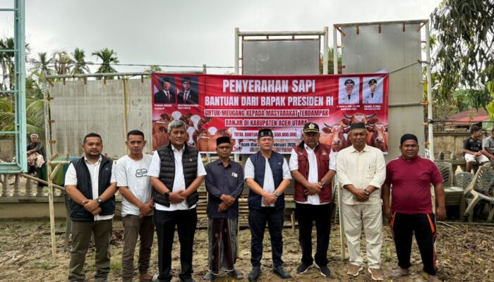 Bupati Aceh Utara H. Ismai A Jalil MM Membagikan Bantuan 1.109 Sapi Secara Simbolis untuk 852 Gampong di Aceh Utara
