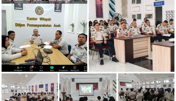 Perkuat Keamanan dan Kewaspadaan, Kanwil Ditjenpas Aceh gelar Pengarahan Strategis, Lapas Kelas IIA Banda Aceh ikuti melalui Zoom.