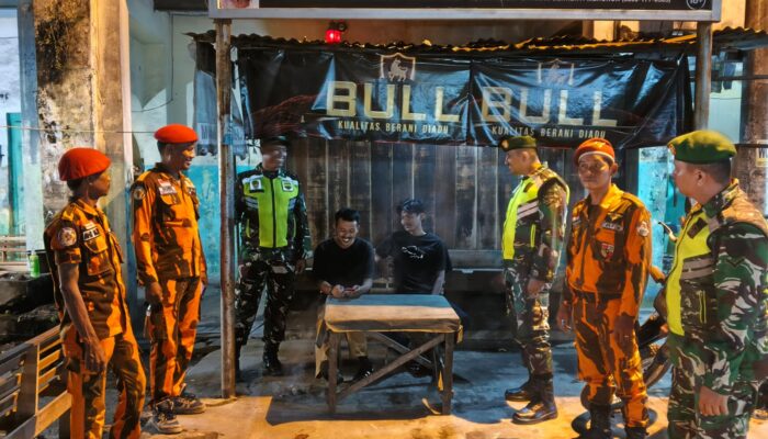 Hari Pertama Lebaran, Koramil 11/TB dan Pemuda Pancasila Patroli Siskamling Jaga Kondusivitas Wilayah