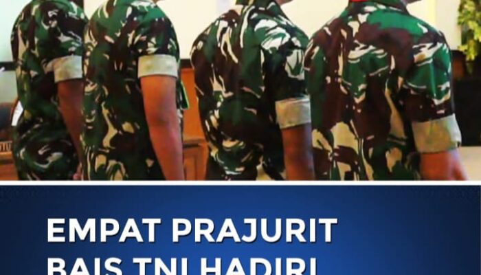 Empat Prajurit Bais TNI Hadiri Sidang Perdana Kasus Andrie Yunus