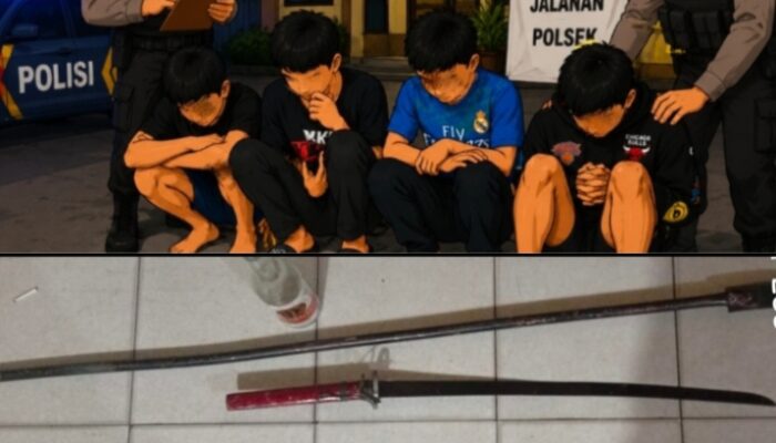 Gencar Patroli 3C, Polresta Deli Serdang amankan empat remaja diduga hendak Tawuran