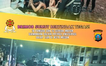 Antisipasi Balap Liar, Brimob Sumut Amankan 18 Pemuda dan 12 Sepeda Motor 