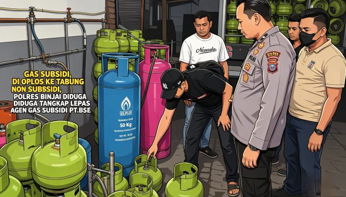 Oplos Tabung Gas Subsidi 3 Kg Ke Tabung Gas Non Subsidi 12 Kg dan 50 KG, Polres Binjai Diduga Tangkap Lepas Agen Gas Subsidi PT BSE