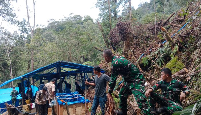 Tim Gabungan Tertibkan ‘PETI’ di Pegagan Hilir, 47 Camp Hingga Mesin Dimusnahkan