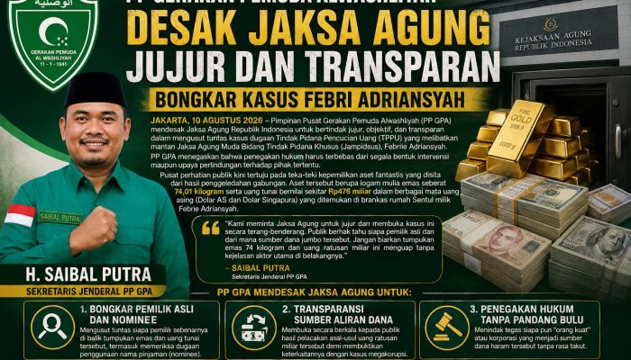 PP GPA Desak Jaksa Agung Jujur dan Transparan Bongkar Kasus Febri Adriansyah