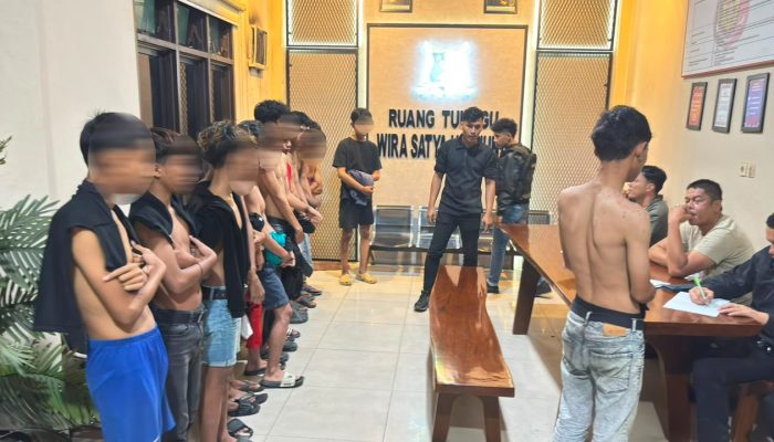 Tim Macan Polres Pelabuhan Belawan Tangkap 13 Pemuda Terkait Geng Motor dan Tawuran