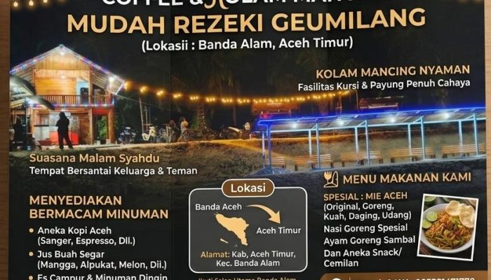 Banda Alam Coffee & Kolam: Destinasi Bersantai & Memancing yang Nyaman di Aceh Timur   