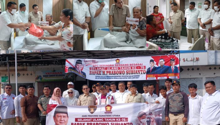 HUT ke-75 Presiden Prabowo, Budi SE MM Pimpin Gerindra Sergai Berbagi dengan Pasien RSUD Sultan Sulaiman