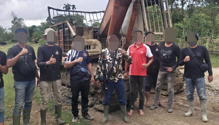 Sat Reskrim Polres Nagan Raya Amankan Terduga Pelaku Tambang Emas Ilegal,Sejumlah Barang Bukti Disita
