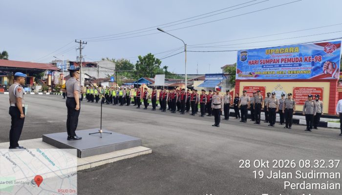 Pimpin Upacara Hari Sumpah Pemuda ke-98, Kapolresta Deli Serdang Tekankan Generasi Patriotik, Gigih, dan Berempati