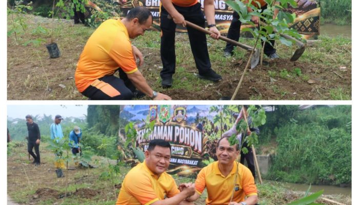 Polda Sumut Laksanakan Aksi Penanaman Pohon untuk Cegah Banjir